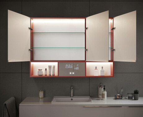 LED Bathroom Cabinet Emma - 3-door 100 x 72cm #12
