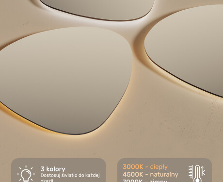 Scáthán seomra folctha dearthóra LED 120x70cm le dath fuar LED 7000K, dath te 3000K nó dath neodrach 4500K #2