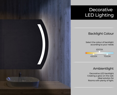 Designer Backlit LED Bathroom Mirror L67 #3