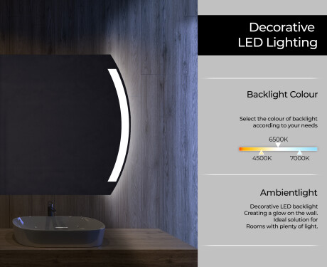 Designer Backlit LED Bathroom Mirror L68 #3