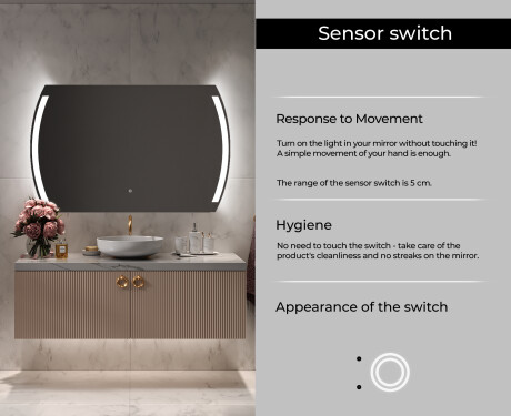 Designer Backlit LED Bathroom Mirror L68 #5