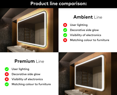 Designer Backlit LED Bathroom Mirror L141 #2