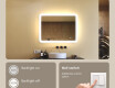 Rounded bathroom mirror with LED lighting, dual color, touch switch, heating mat #4