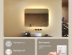 Rounded bathroom mirror with LED lighting, dual color, touch switch, heating mat #4