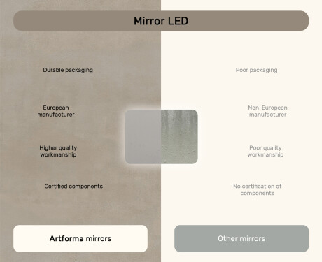 Rounded bathroom mirror with LED lighting, dual color, touch switch, heating mat #7