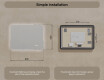 Rounded bathroom mirror with LED lighting, dual color, touch switch, heating mat #8