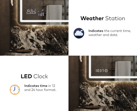 Designer Backlit LED Bathroom Mirror L143 #7