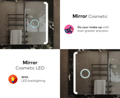 Designer Backlit LED Bathroom Mirror L144 #8