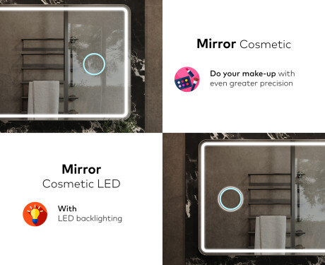 Designer Backlit LED Bathroom Mirror L147 #8