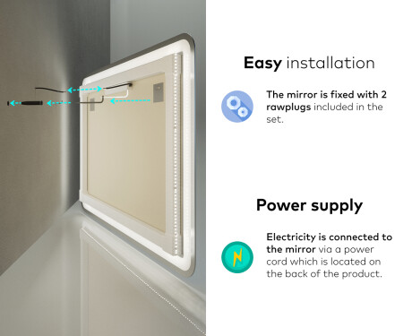 Designer Backlit LED Bathroom Mirror L148 #10