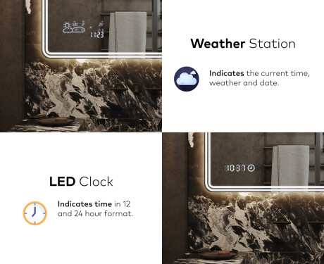 Designer Backlit LED Bathroom Mirror L148 #7