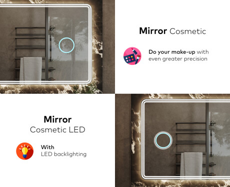 Designer Backlit LED Bathroom Mirror L148 #8