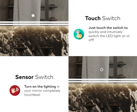 Designer Backlit LED Bathroom Mirror L148 #9